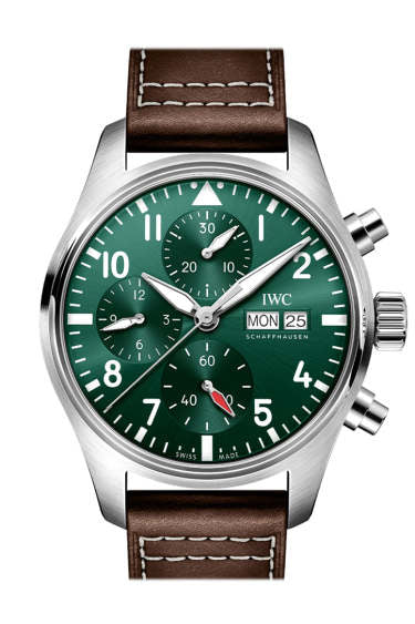 IWC pilot chronograph green dial watch IW388103
