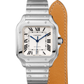 Cartier santos de, large model and leather bracelets