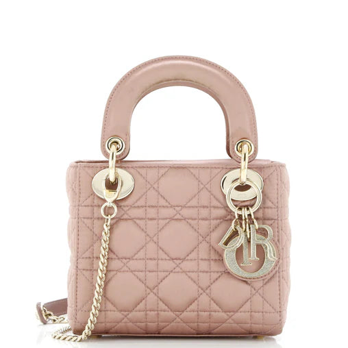 Christian Dior Lady Dior Chain Bag Cannage Quilt Iridescent Leather Mini