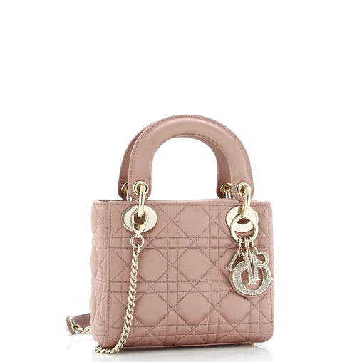 Christian Dior Lady Dior Chain Bag Cannage Quilt Iridescent Leather Mini