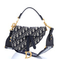 Christian Dior Saddle Handbag with Strap Oblique Canvas Mini