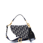 Christian Dior Saddle Handbag with Strap Oblique Canvas Mini