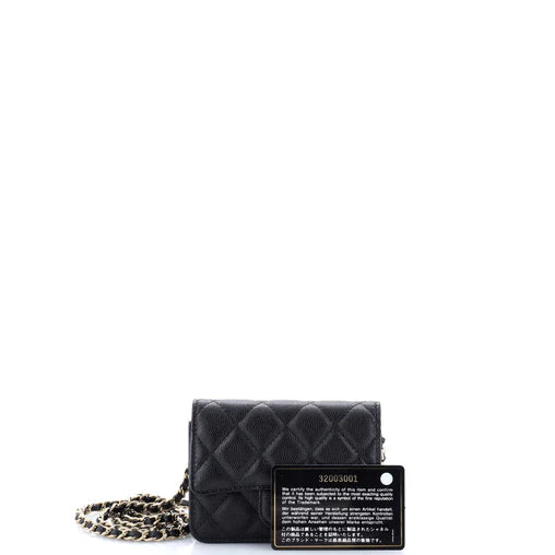 Chanel Classic Flap Clutch with Chain Quilted Caviar Small