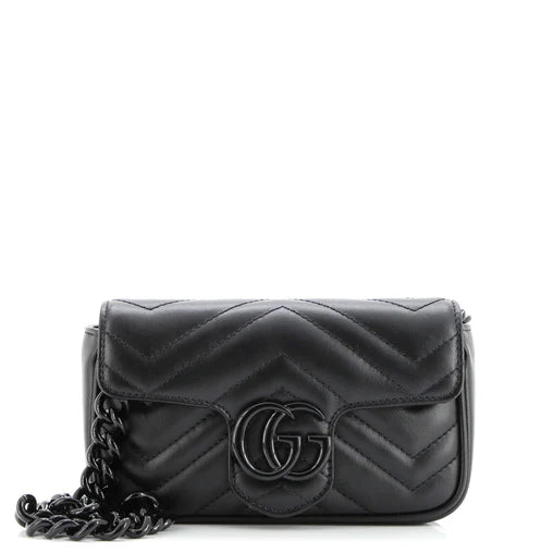 Gucci GG Marmont Flap Belt Bag Matelasse Leather