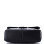 Chanel Vintage Classic Single Flap Bag Quilted Caviar Jumbo