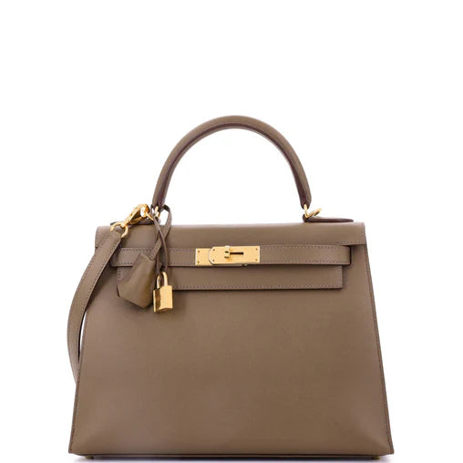 Hermes Kelly Handbag Toundra Madame with Gold Hardware 28