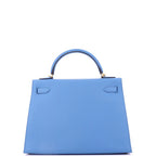 Hermes Kelly Handbag Bleu Paradis Epsom with Gold Hardware 32