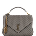 Saint Laurent Classic Monogram College Bag Matelasse Chevron Leather Large