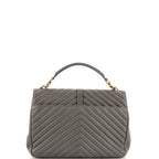 Saint Laurent Classic Monogram College Bag Matelasse Chevron Leather Large