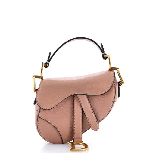 Christian Dior Saddle Handbag Leather Micro