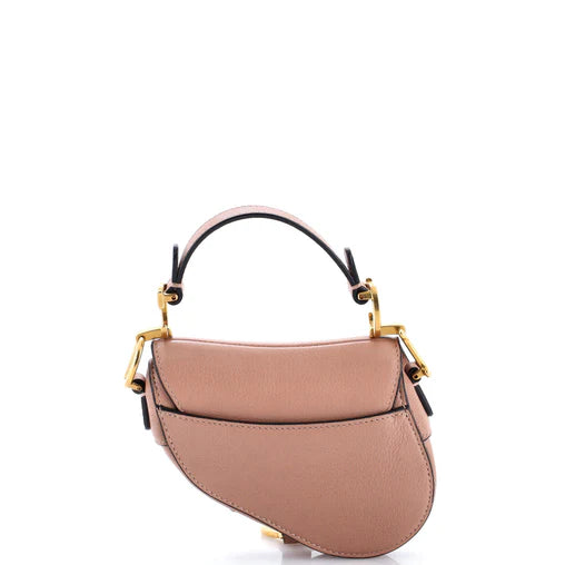 Christian Dior Saddle Handbag Leather Micro