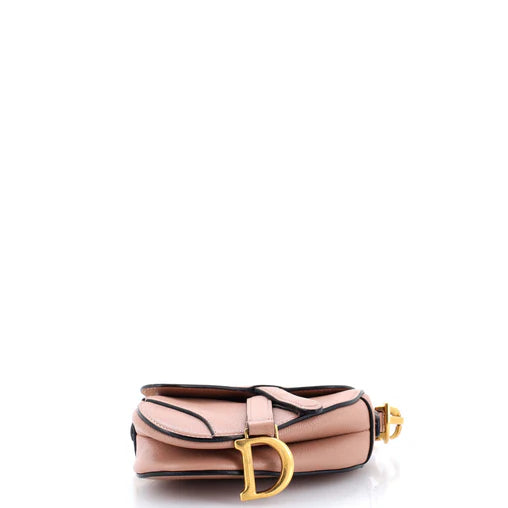 Christian Dior Saddle Handbag Leather Micro