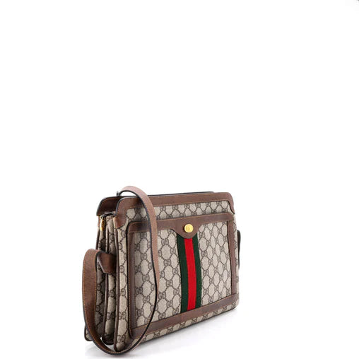 Gucci Ophidia Zip Shoulder Bag GG Coated Canvas Medium
