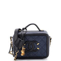Chanel Filigree Vanity Case Quilted Caviar Small