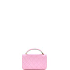 Chanel Classic Top Handle Flap Phone Holder with Chain Quilted Lambskin