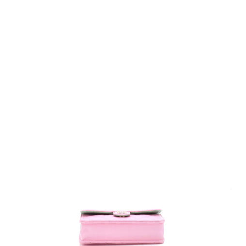 Chanel Classic Top Handle Flap Phone Holder with Chain Quilted Lambskin