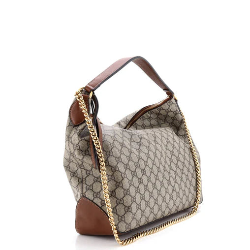 Gucci Chain Hobo GG Coated Canvas Large