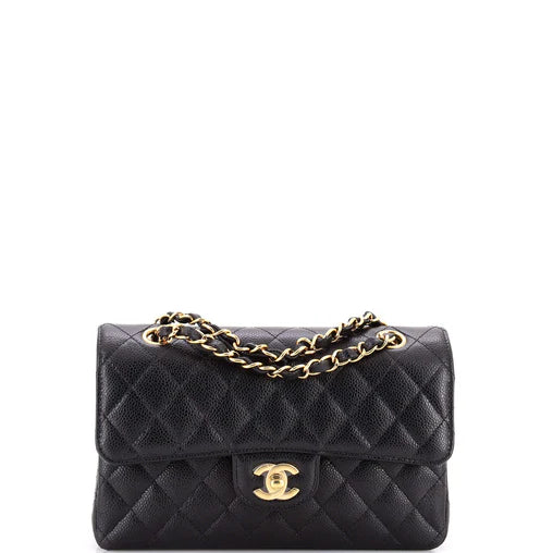 Chanel Classic Double Flap Bag Quilted Caviar Small