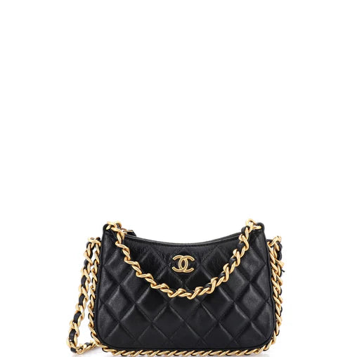 Chanel CC Chain Around Hobo Quilted Lambskin Mini