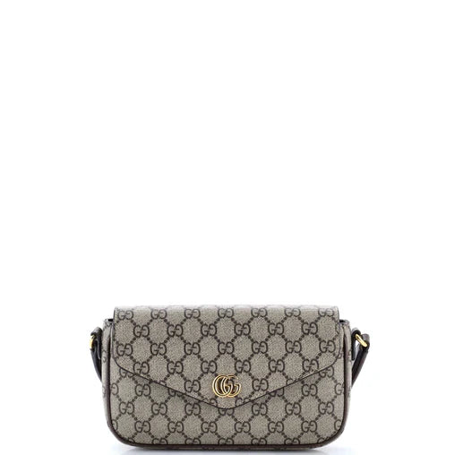 Gucci Ophidia Envelope Flap Shoulder Bag GG Coated Canvas Mini