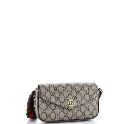 Gucci Ophidia Envelope Flap Shoulder Bag GG Coated Canvas Mini