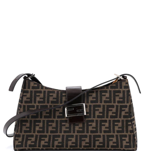 Fendi Vintage Shoulder Bag Zucca Canvas Medium