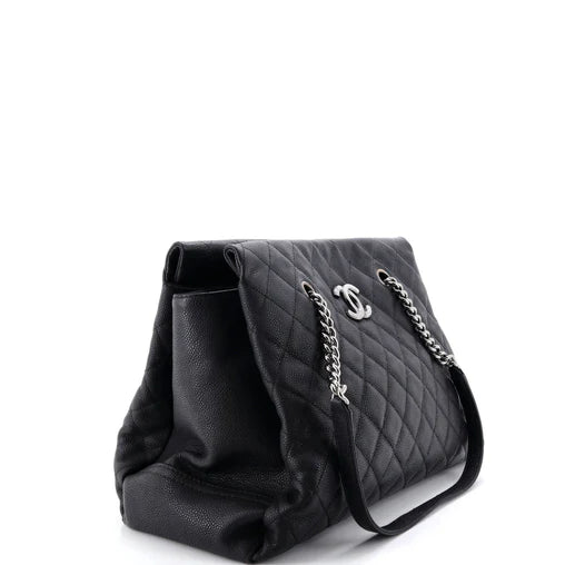 Chanel Lady Pearly Tote Quilted Caviar Large