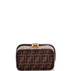 Fendi Vintage Lock Top Handle Vanity Bag Zucca Canvas Small