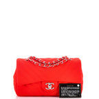 Chanel Vintage Classic Single Flap Bag Chevron Jersey Medium