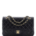 Chanel Vintage Classic Double Flap Bag Quilted Lambskin Medium