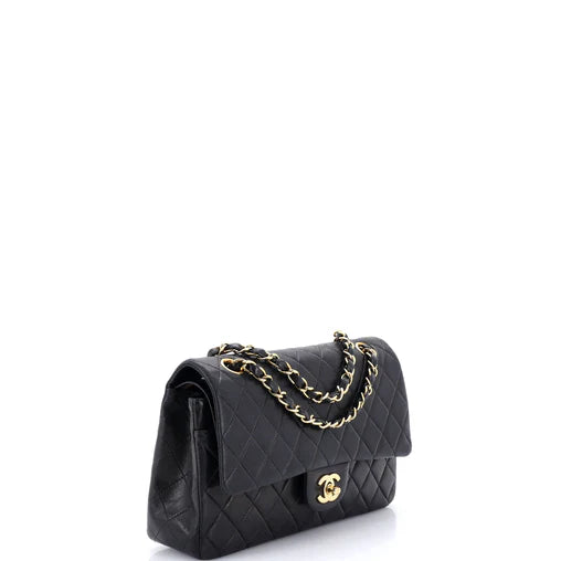 Chanel Vintage Classic Double Flap Bag Quilted Lambskin Medium