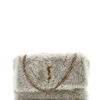 Saint Laurent Classic Monogram Reversible Shoulder Bag Shearling and Suede Medium