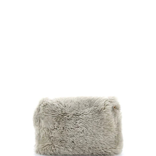Saint Laurent Classic Monogram Reversible Shoulder Bag Shearling and Suede Medium