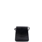 Saint Laurent Kaia Flap Satchel Crocodile Embossed Leather North South