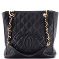 Chanel Petite Shopping Tote Quilted Caviar