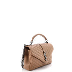 Saint Laurent Classic Monogram College Bag Matelasse Chevron Leather Medium