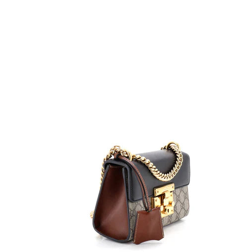 Gucci Padlock Shoulder Bag GG Coated Canvas and Leather Small