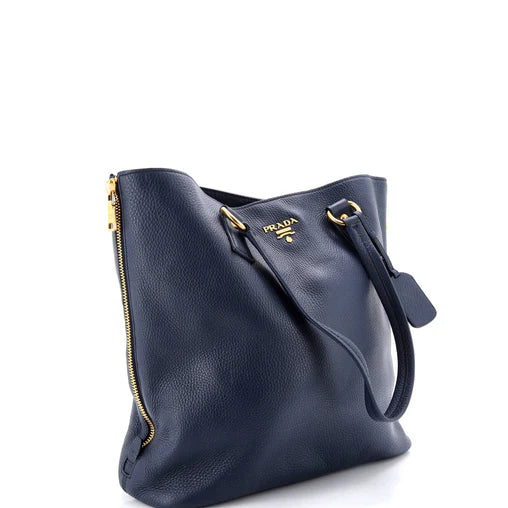 Prada Side Zip Shopper Tote Vitello Daino Large