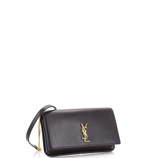 Saint Laurent Classic Monogram Phone Holder Shoulder Bag Leather