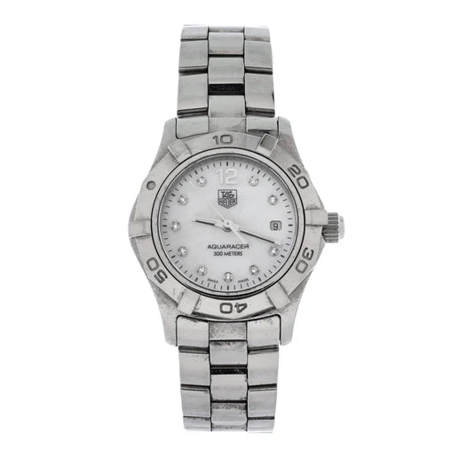 Tag Heuer Aquaracer 300M Quartz Watch Stainless Steel with Diamond Markers and Mother of Pearl 32