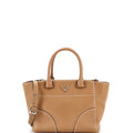 Prada Twin Pocket Convertible Tote Stitched City Calf Small