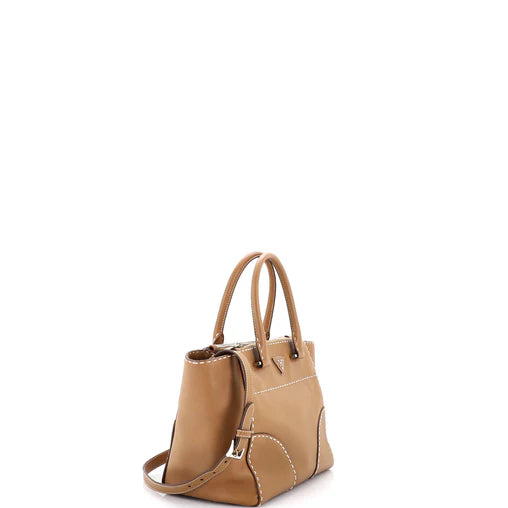 Prada Twin Pocket Convertible Tote Stitched City Calf Small