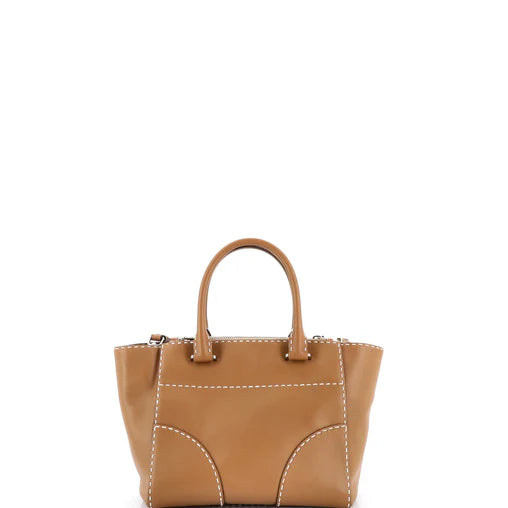 Prada Twin Pocket Convertible Tote Stitched City Calf Small