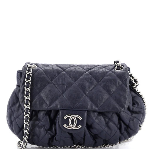 Chanel Chain Around Flap Bag Quilted Leather Medium
