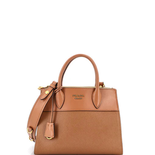 Prada Paradigme Tote Saffiano with City Calf Small