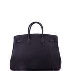 Hermes Birkin Handbag Noir Togo with Palladium Hardware 35