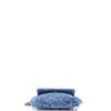 Chanel Denim Mood Flap Clutch with Chain Logo Printed Quilted Fringe Denim