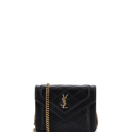 Saint Laurent Gaby Envelope Chain Crossbody Bag Quilted Leather Micro