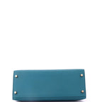Hermes Kelly Handbag Vert Bosphore Epsom with Gold Hardware 28