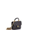 Chanel Top Handle Flap Coin Purse with Chain Quilted Lambskin